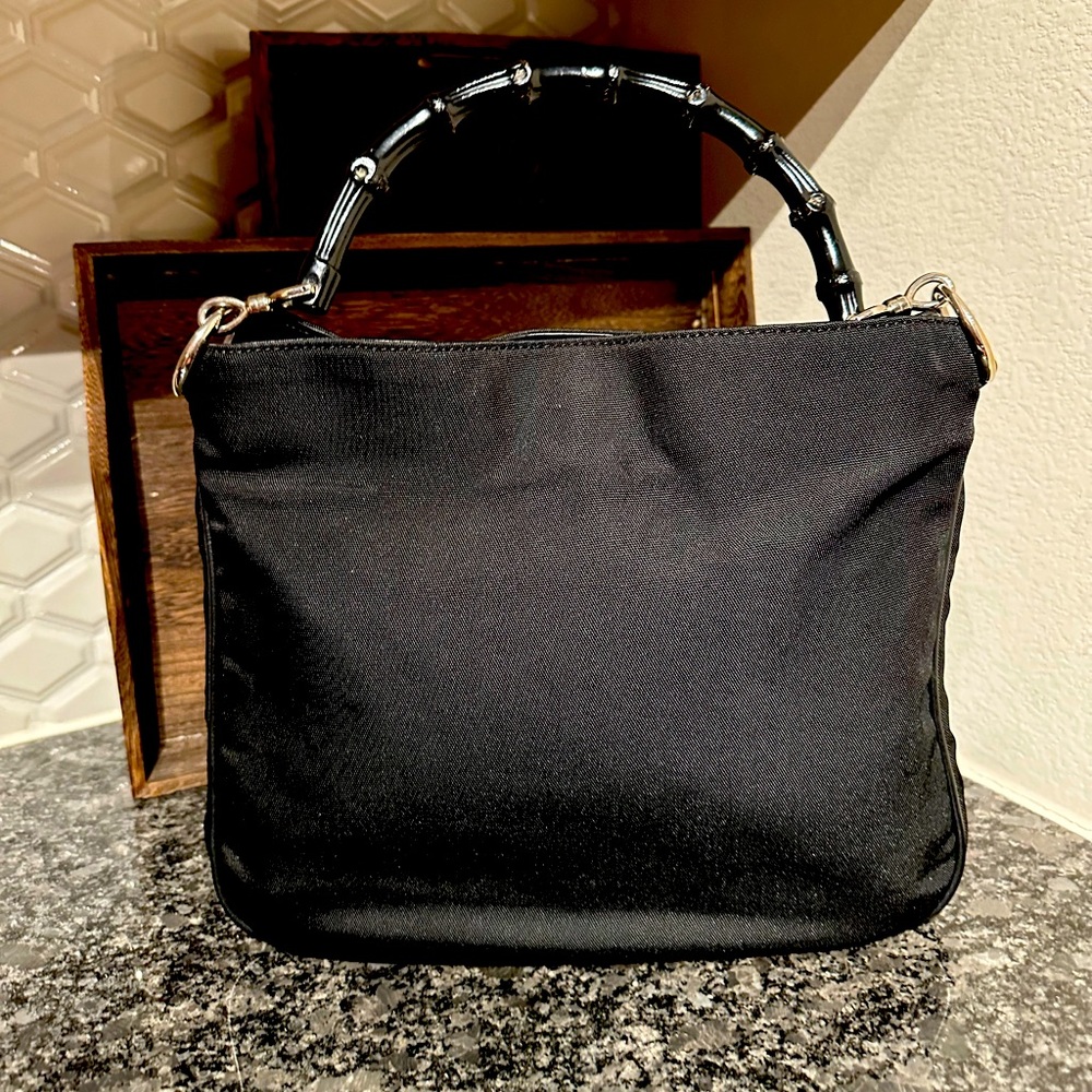 Gucci Nylon Bag with leather bottom and trim